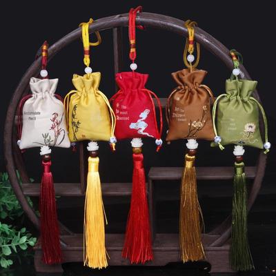 Pendentif Sac Sachet DIY Fête des Bateaux-Dragons - Gland Jifu Rouge 5x8cm