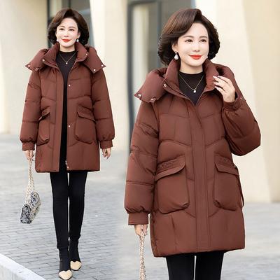 Daunen-Baumwolljacke für Damen im Winter, neuer Stil für Menschen mittleren Alters und ältere Menschen, Außenhandel, stilvolle baumwollgefütterte Jacke