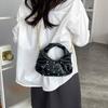 Vintage Rivet Design PU Shoulder Bags for Women Solid Color Ladies Chain Crossbody Bag Simple Girls Hobos Handbags Phe Clutch