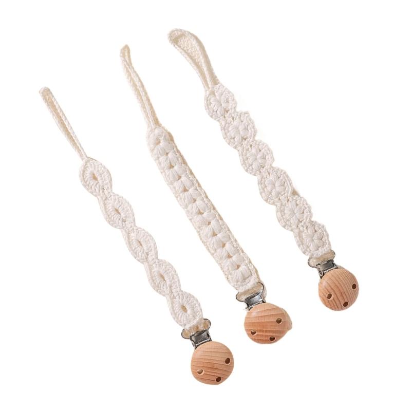 3pcs Newborns Dummy Chain Baby Soother Chain Pacifier Holder Woven Dummy Clip Toddlers Infant Pacifier Strap Baby Supply