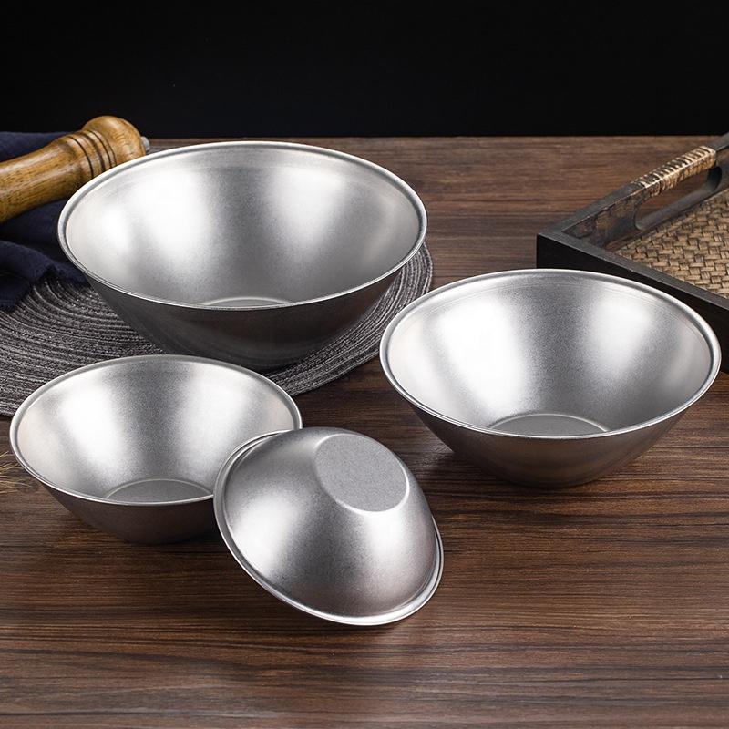 Korean Vintage New Ice Cream Stainless Steel Small Metal Dessert Bowl for Milk Cereal
