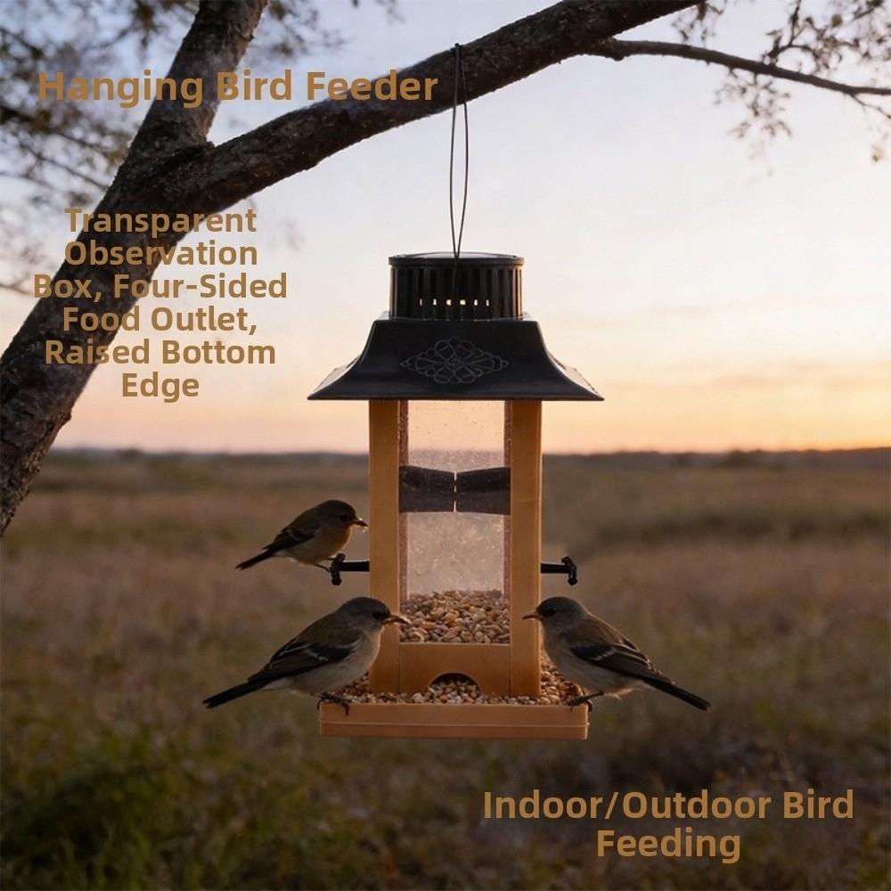 Windproof Hanging Bird Feeder Rain-Resistant Hummingbird Feeder Bird Food Container  Balcony