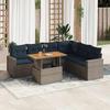 VidaXL Garden Lounge Set with Cushions 7 Pcs Grey Wicker, Outdoor Sofa Set, Corner Sofa Set 3327050