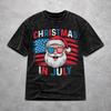 Novelty Men Women Christmas In July Vacation Tee Shirt Oversize Washed  T Shirts Outfits