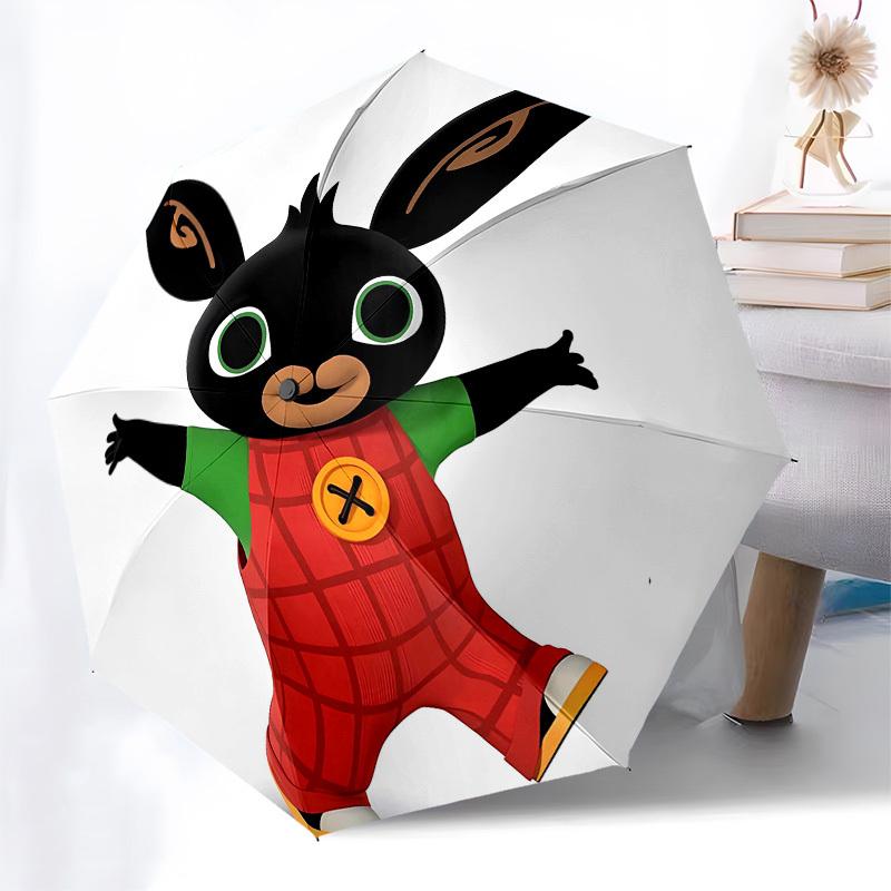 Bing Bunny, Children's Character Automatic Opening and Closing, 8 rib Structure Portable Umbrella, Suitable for Men and Women in All Seasons