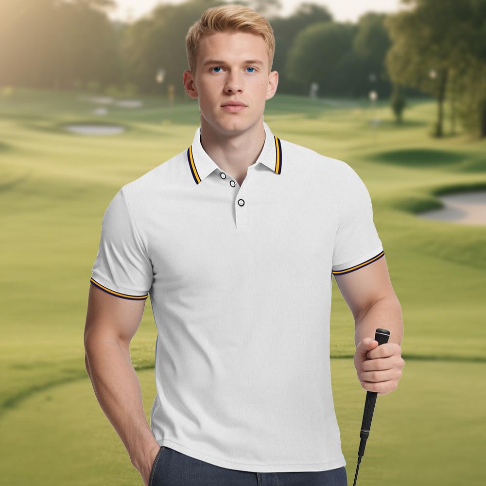 European and American Men's Summer Loose Lapel Short-sleeved T-shirt Casual Clothing