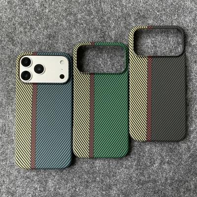 Étui Fin Demi-Pack Classiques Texture Fibre de Carbone Pour iPhone 17 Air 16 15 14 Plus 13 12 Pro Max 11 Coque Arrière Rigide en PC antichoc