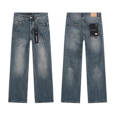 Meichao High Street Retro Vintage Casual Niche Loose Straight Fit Men Washing Jeans Pants Trousers Tide