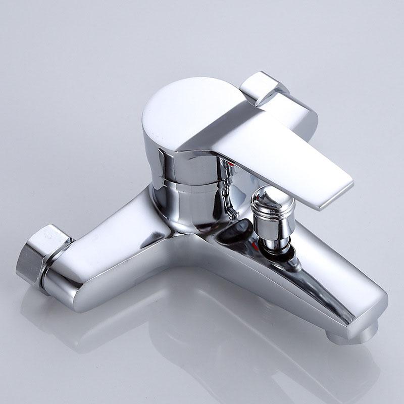 Faucet Zinc Alloy Basin Faucets Chrome Wall Mounted Hot Cold Water Dual Spout Mixer Tap for Bathroom Splitter Bath Shower Basin