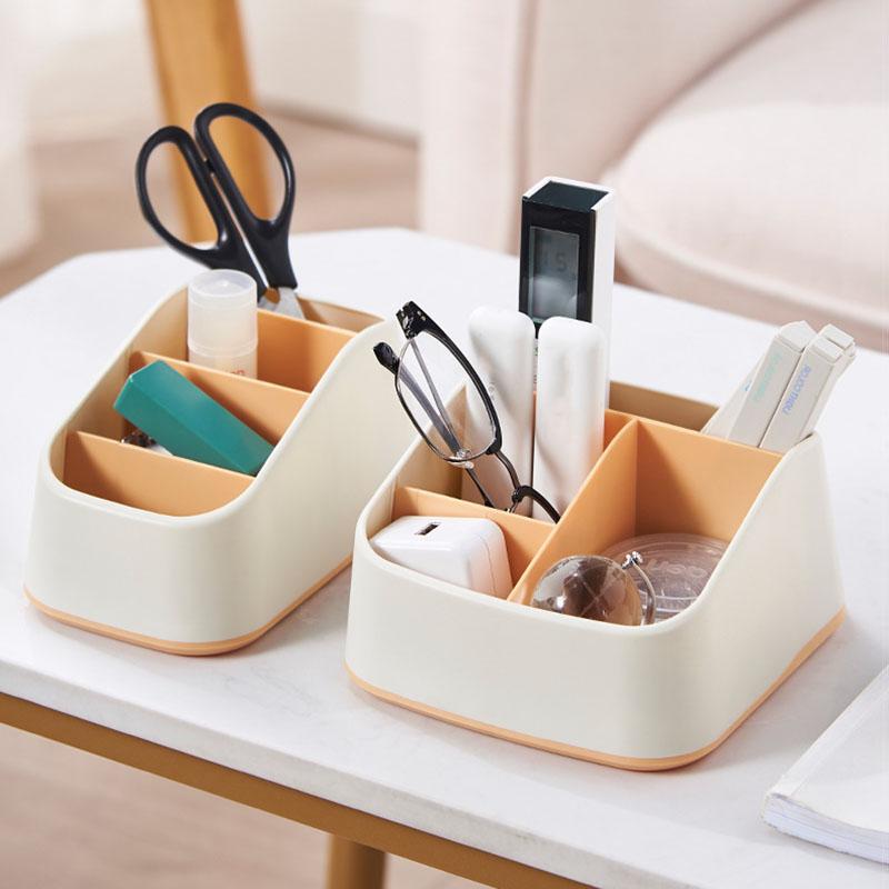 1pc Remote Control Holder Desktop Storage Box Tv Remote Control Phone Trapezoidal Basket Stationery Organizer Case Home Hotel