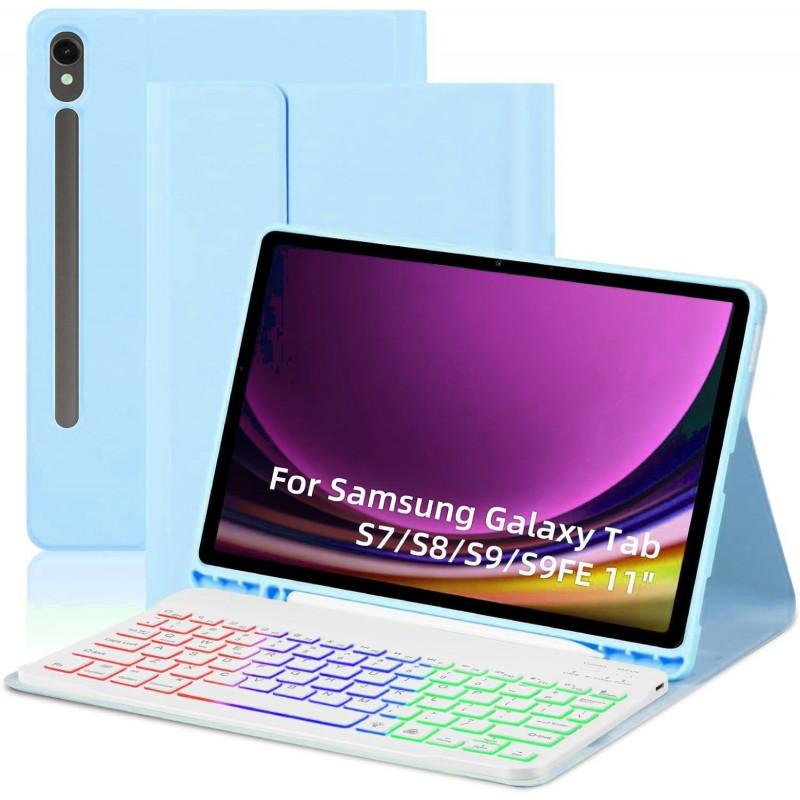 Backlit Bluetooth Keyboard Case Galaxy Tab S10 S9 S8 S7 S6 Lite A9 A8 A7 Ultra 11 12.4 14.6 Inch With Stand Auto