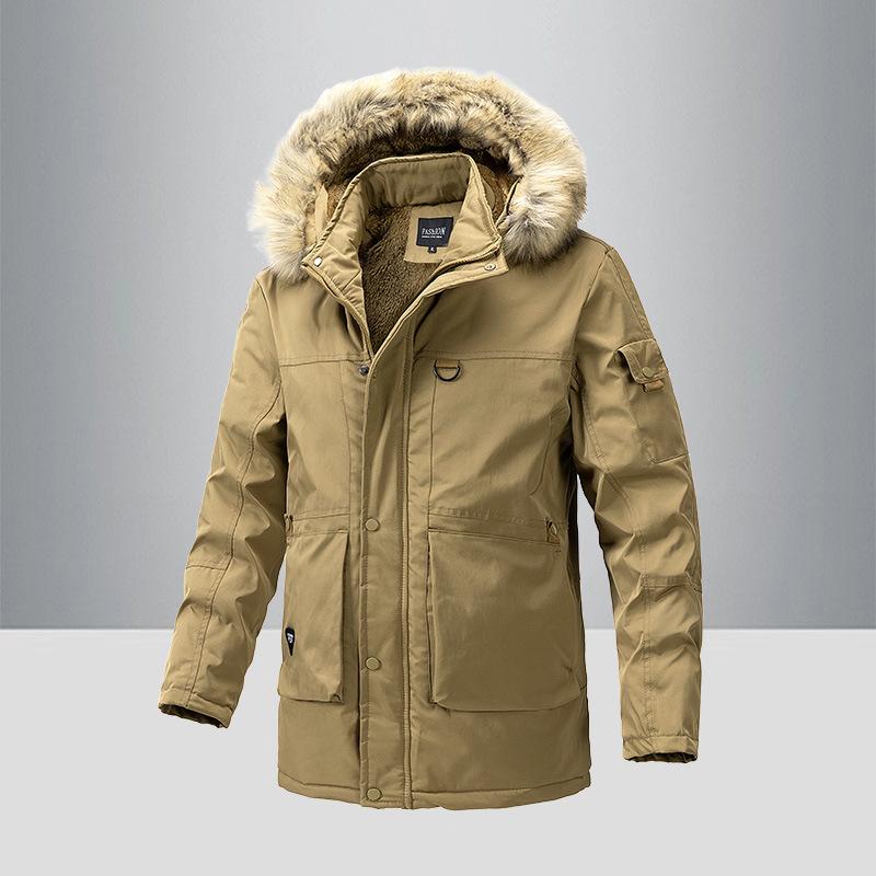 New Winter Waterproof Cotton Coat, Removable Hooded Cotton Coat, Men's Mid-length Thickened Cotton Jacket, Men's Jacket