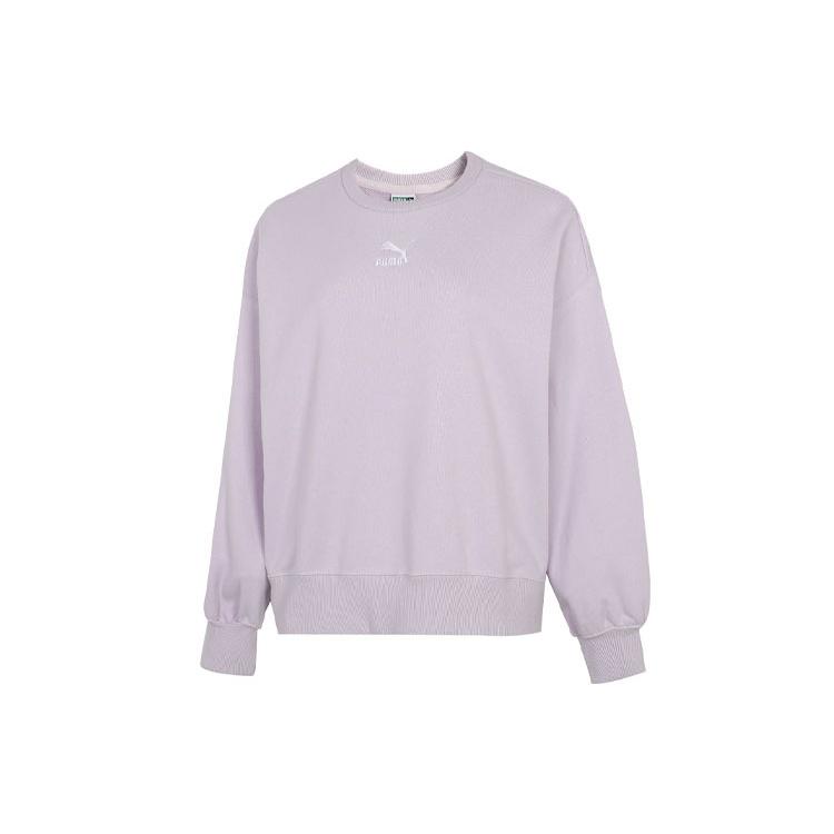 (WMNS) PUMA Logo Embroidery Round-Neck SweatshirtPurple Women s 535327-17 L