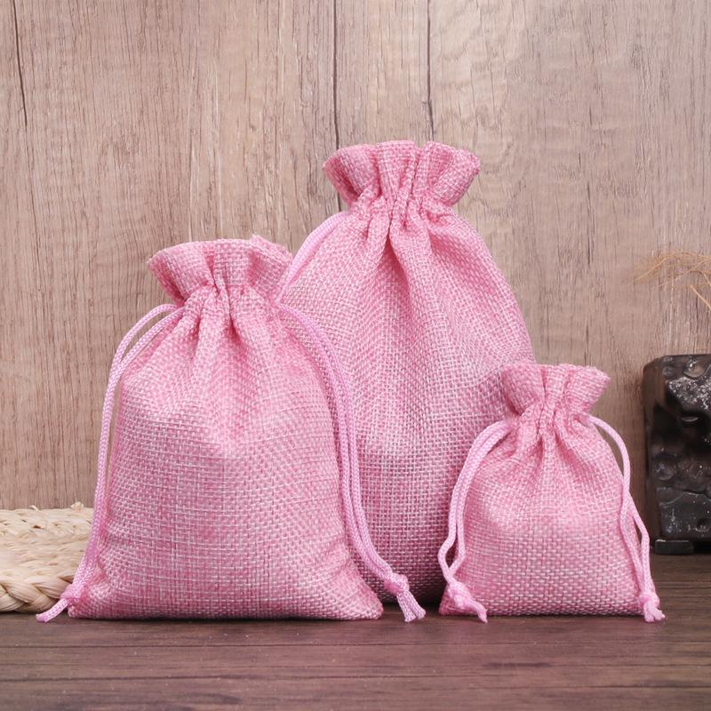 Ready Stock Linen Drawstring Bag for Jewelry and Gift Packaging