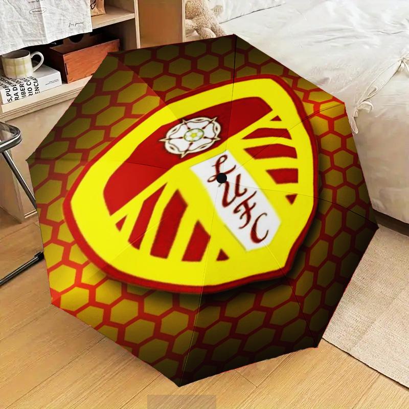 1PZ Ombrello Pieghevole con Stampa Stemma di Leeds, Ombrello Automatico a 8 Stecche per Viaggio, Campeggio, Regali Ventaglio, Regali di Natale