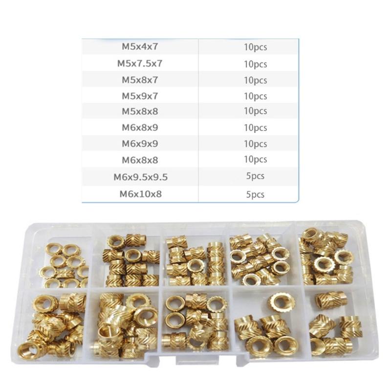 Essential Fasteners Threaded Nut Brass Insert Nut 1 Box Nut for DIY Projects