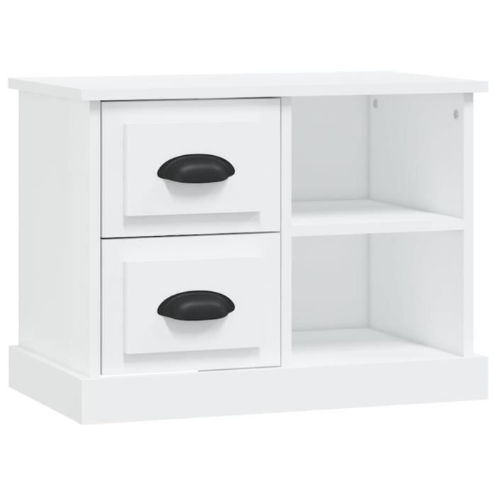 VidaXL White Bedside Table 60x35.5x45 Cm 816368