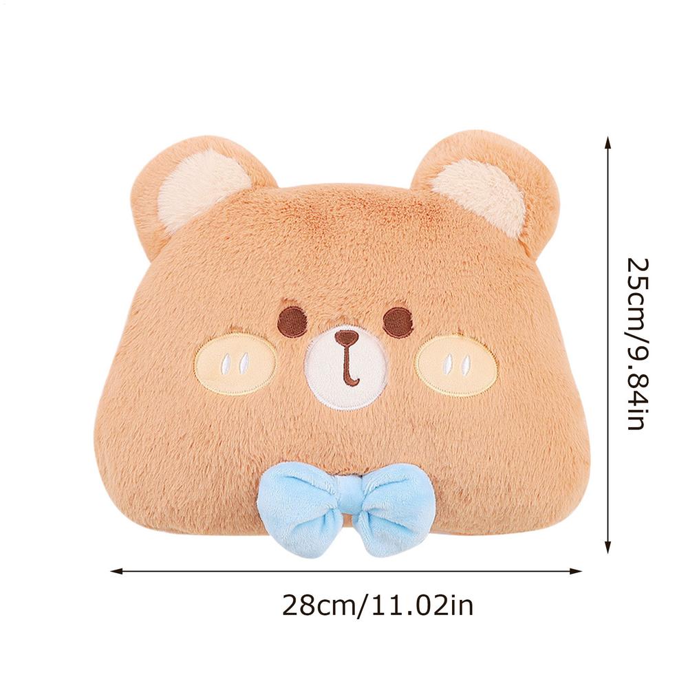 

Bear Car Headrest Pillow Plush Cute Lumbar Support Pillow Plush Bear Shape Waist Cushion Cute Headrest Pillows For Car Front