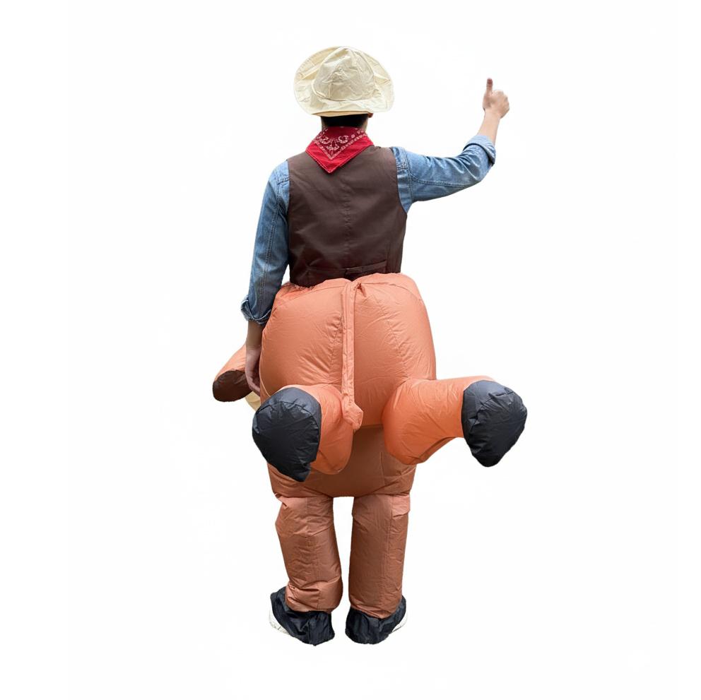 Aufblasbares Cowboy-Kostüm für Erwachsene Lustiger Aufblasanzug zum Aufsitzen Unisex für Weihnachten Thanksgiving Feiertagsgeschenk Party Cosplay