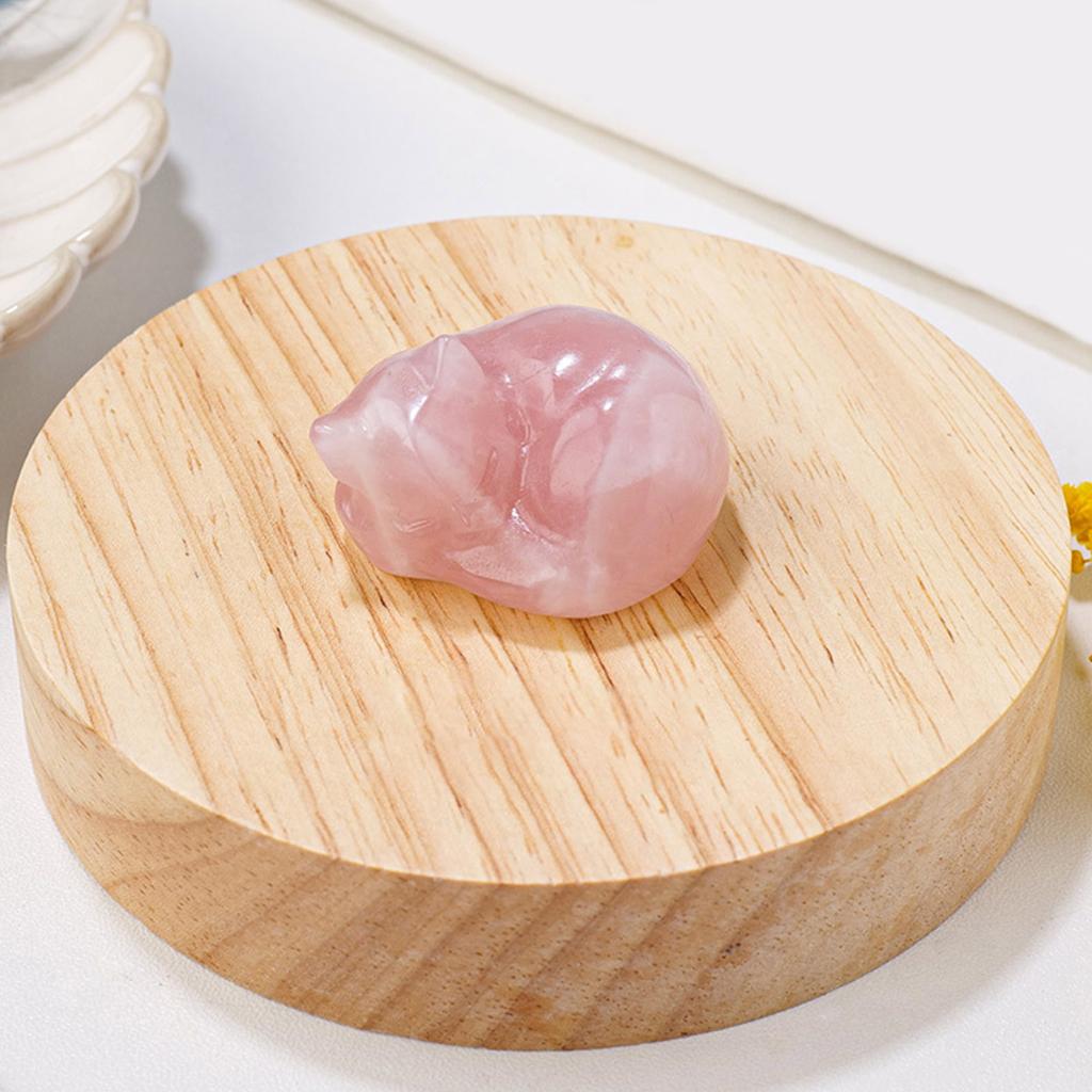 Natural Quartz Crystal Sleeping Cat Decoration, Miniature Garden Ornaments, Meditation Cat Crystals Statue Decoration For Desk / Home / Flower Pot