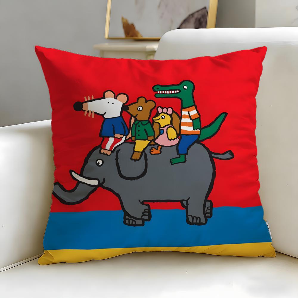 

classic cartoon Maisy Mouse Cushion Cover Soft & Easy-Wash Pillow Case – Versatile for Couch, Bed, Travel and Office 30cmx30cm