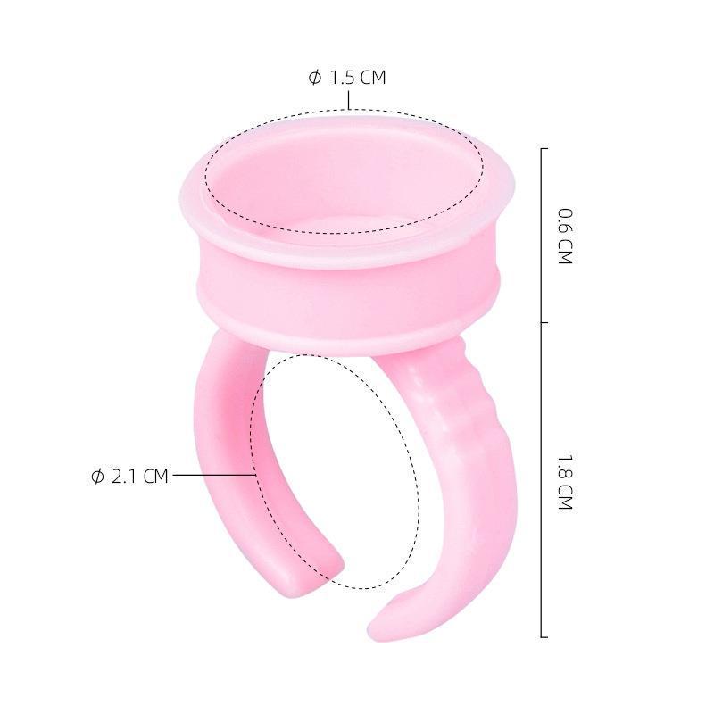 Pink Pigment & Glue Holder Ring for PMU, Lash Extensions & Tattooing.
