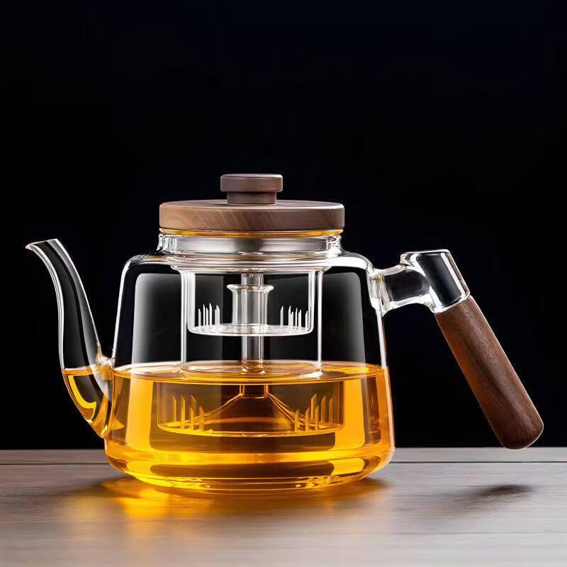 ZISIZ Striped High Borosilicate Glass Tea Kettle