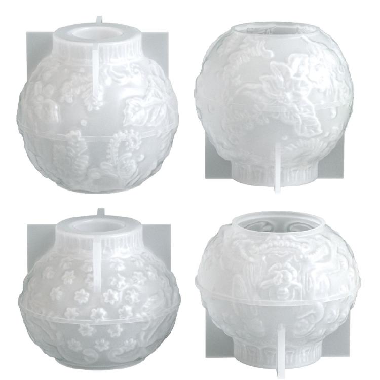 Decorative Silicone Ball Candle Mould Floral Embossing Designs Suitable For Handmade Decoration And Thoughtful Presents