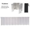 10 Plates Aluminum Stove Windscreen – Foldable Camping Windshield With Drawstring Bag, Portable Butane Stove Wind Blocker For Outdoor Cooking