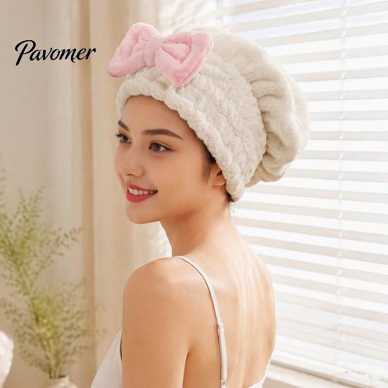 Lightweight Hair Turban for Bath Towel Wrap with Bow, Women Microfiber Turban, Extra Large Anti-Frizz Absorbent Long Thick Curly Super Drying Cap
