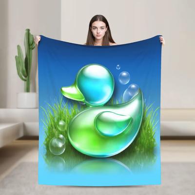 Frutiger Aero Duck Blankets Fuzzy Novelty Soft Throw Blanket for Home Restaurant Autumn/Winter