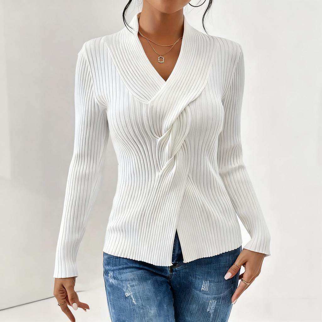 Women's Casual Round Neck Colorblock Pullover Sweater Loose Casual Long Sleeve Contrast Color Top