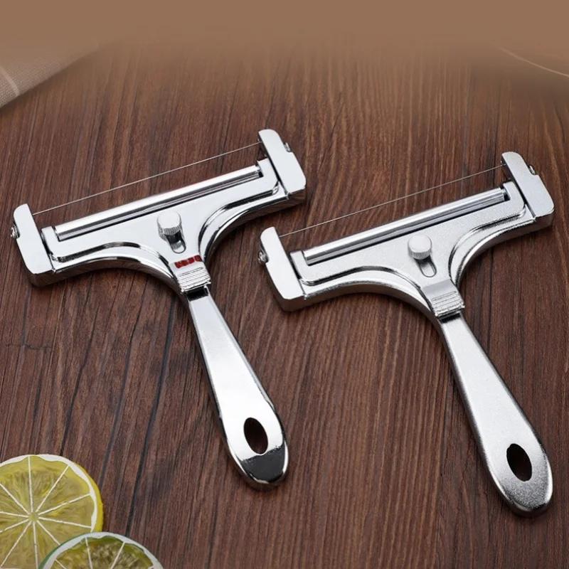 JUSTINLAU Cheese Slicer Butter Scraper with Stainless Steel Adjustable Thickness Wire  Aluminum Alloy Cheese Grater Kitchen Tool