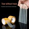 High Viscosity Transparent Double-Sided Acrylic Tape - Yellow/Ginger, Traceless, Grid Patterned for Carpets.