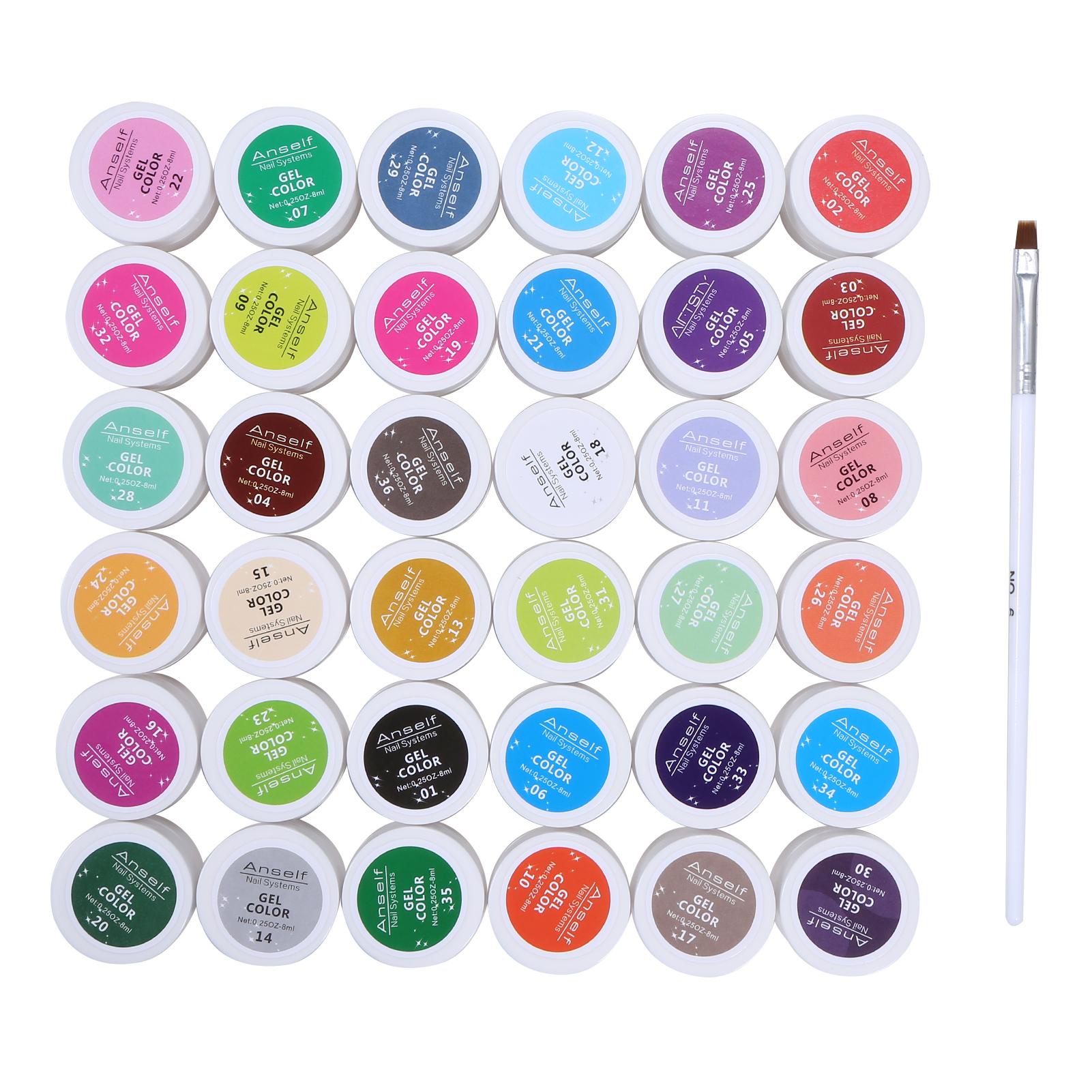 

Anself 36 цветов лак для ногтей УФ-гель Nail Art Builder твердый гель для наращивания с кистью для ногтей разноцветный