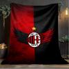 1PC Ac Milan Printed Soft Flannel Blanket Throw for Adult Bedroom Living Room Sofa Camping Travel Fan Gifts Christmas Gifts
