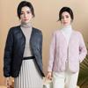 Winter new down cotton clothes women's short slim liner rhombus casual versatile jacket