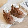 Winter Fashion Cartoon Cute Snow Boots for Boys and Girls Plus Velvet Warm Large Cotton Shoes Bread Shoes