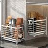 No-Drill Chopstick Holder Rack Stainless Steel Cutlery Rack  Kitchen Cutlery Organizer