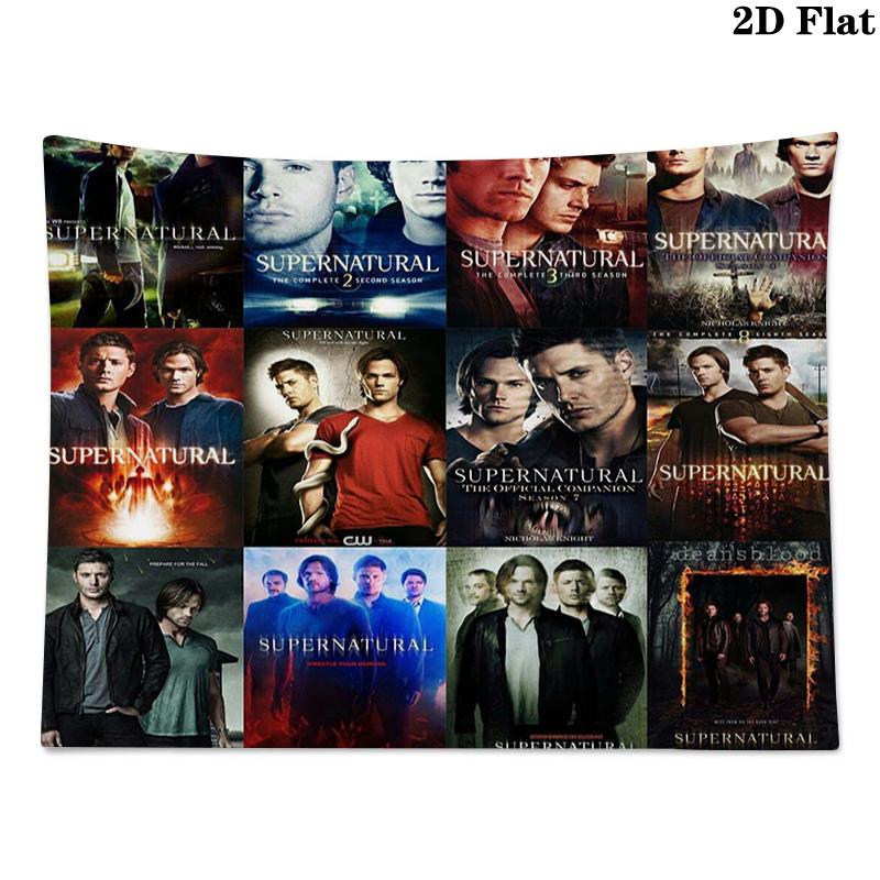 Supernatural Poster Wall Tapestry Aesthetic Wall Hanging Printed Fabric Blanket Decorative Tapestries for Bedroom Living Room Home Decor