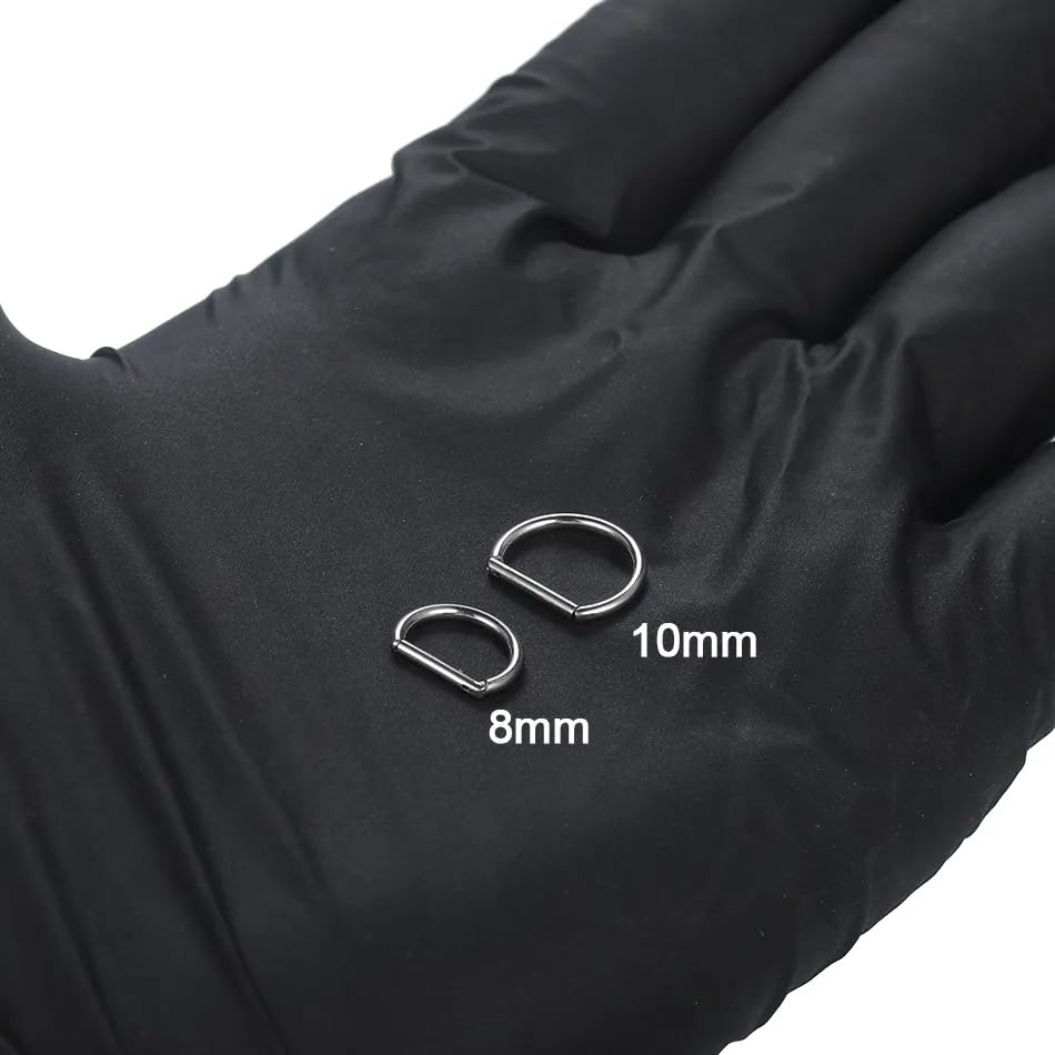 Titanium Clicker Body Piercing 16 8mm 16G Hinged Cartilage BC2771608 [Green Piercing] D-shaped (Size) Gauge/(Inner Diameter)