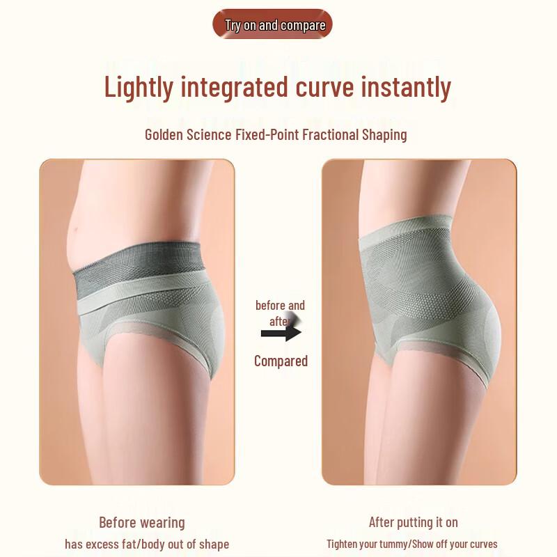 Xueqiman Women's High-Waist Seamless Tummy Control Shapewear Underwear