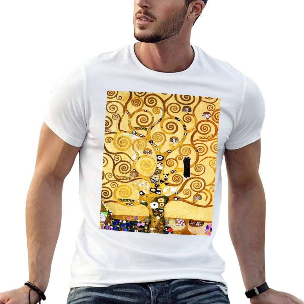 Gustav Klimt The Tree Of Life Stoclet Frieze Tshirt Unisex T Shirts Graphic Unisex T Shirts Cotton Anime T Shirts Oversize Tshirt
