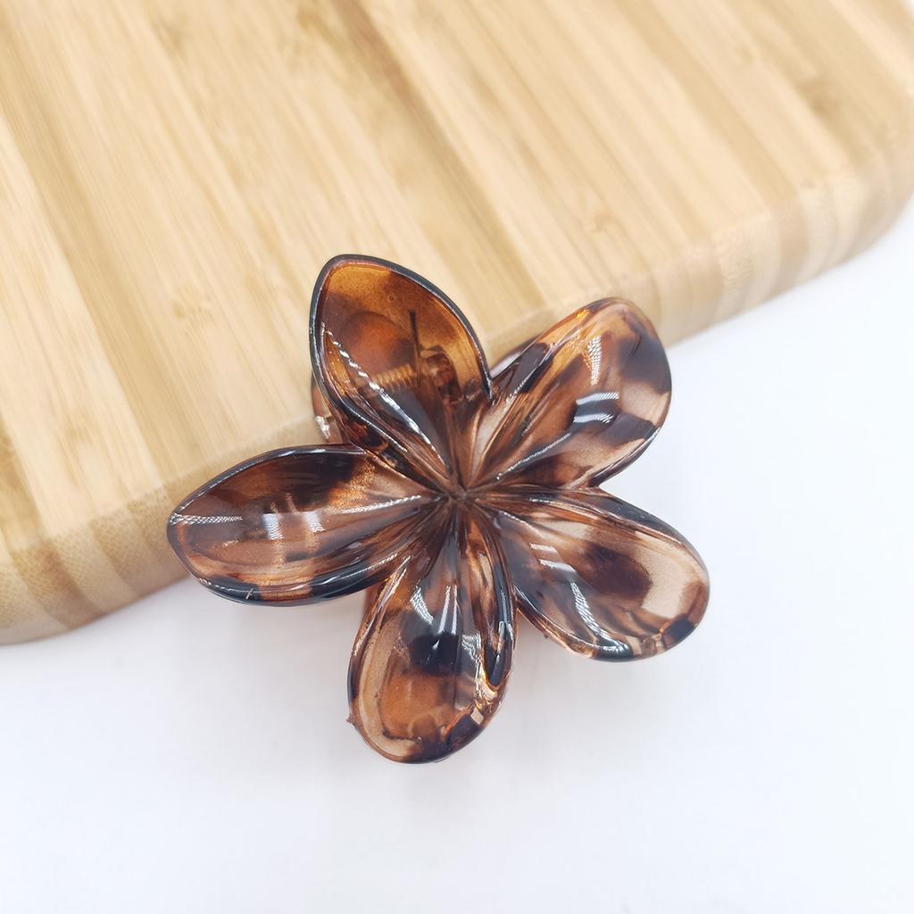1/2/5/10pcs Frangipani Hair Claws Hawaiian Gradient Leopard Hair Clips Vacation Beach Style Hairpins Hair Accessories For Women