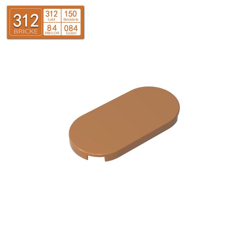 BRICKE 66857 2x4 Oval Smooth Panel, LEGO-Compatible MOC Accessory 65 pcs