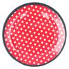 12PCS Salad Plate HighGrade Imitation Porcelain Dinnerware Tableware for Home Use(Red Dot )