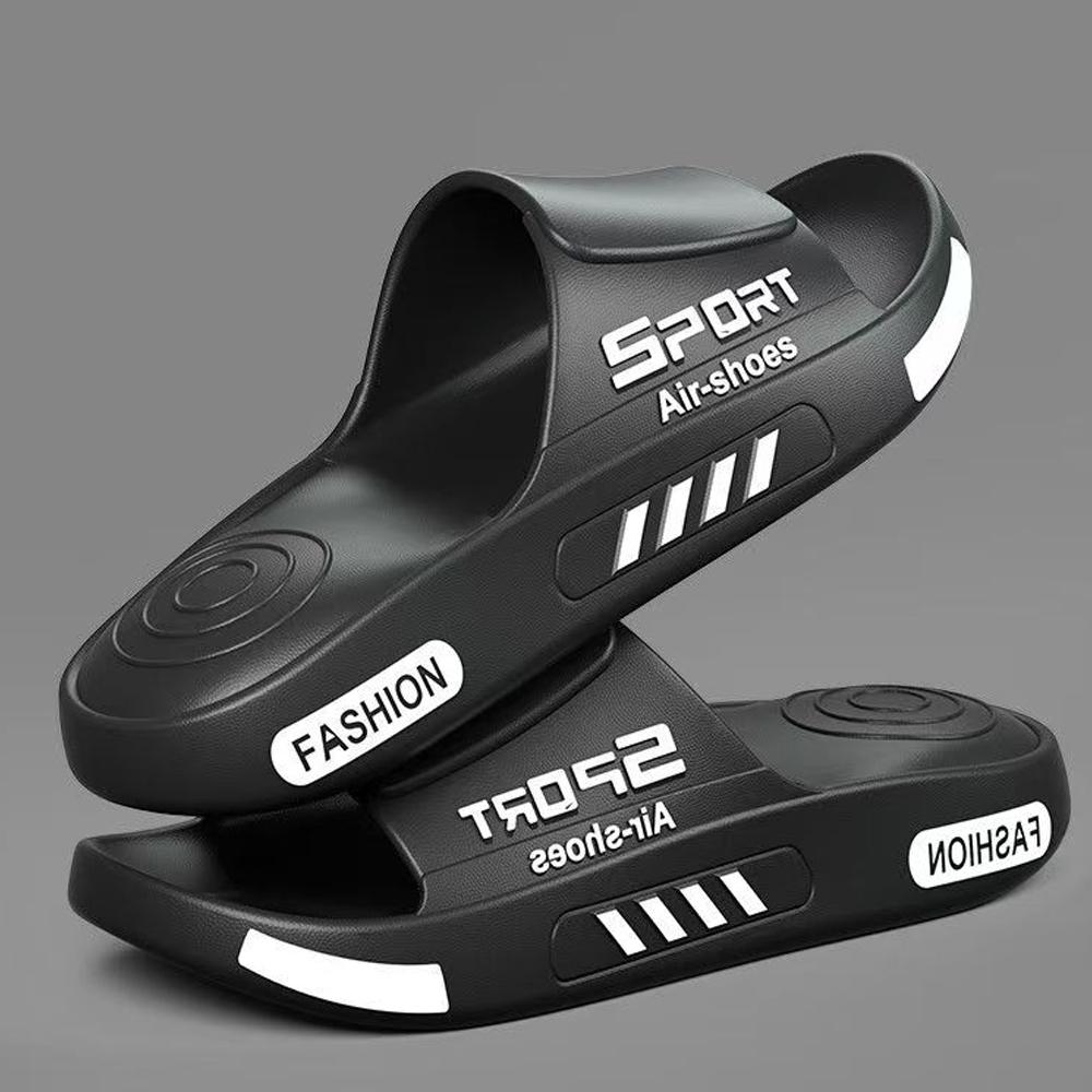 BASATU Fashion Men's Slippers PVC Soft Sole Non-slip Slides Casual Outdoor Beach Flip Flops Home Bathroom Sandal Couples Slipper