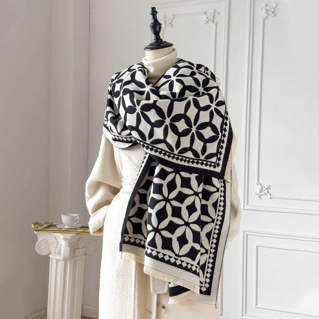  Brand Warm Cashmere Poncho Shawl Scarf Luxury Print Thick Pashmina Winter Blanket Wraps Bufanda Casual Hijab Stoles Echarpe