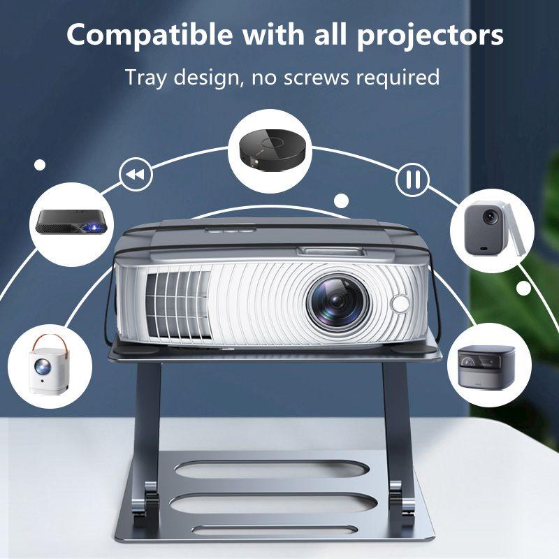 Oatsbasf Desktop Projector Holder Stand Multi-angle Height Adjustable Metal Foldable Laptop Stand Universal Projector Brackets