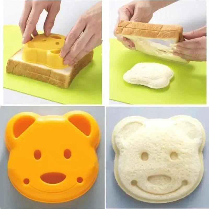 Creative Cooking Tools Bento Bread Cutting Mold Home Kitchen DIY Children's Cartoon Bear Sandwich Rice Model Baking Accessories